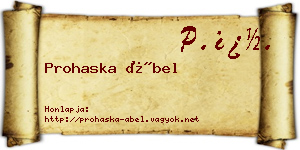Prohaska Ábel névjegykártya