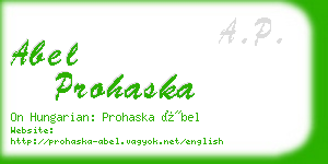 abel prohaska business card